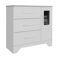 Cômoda Infantil Popy Retrô Plus 1 Porta Com Janela E 3 Gavetas Branco Brilho - Móveis Peroba - 2