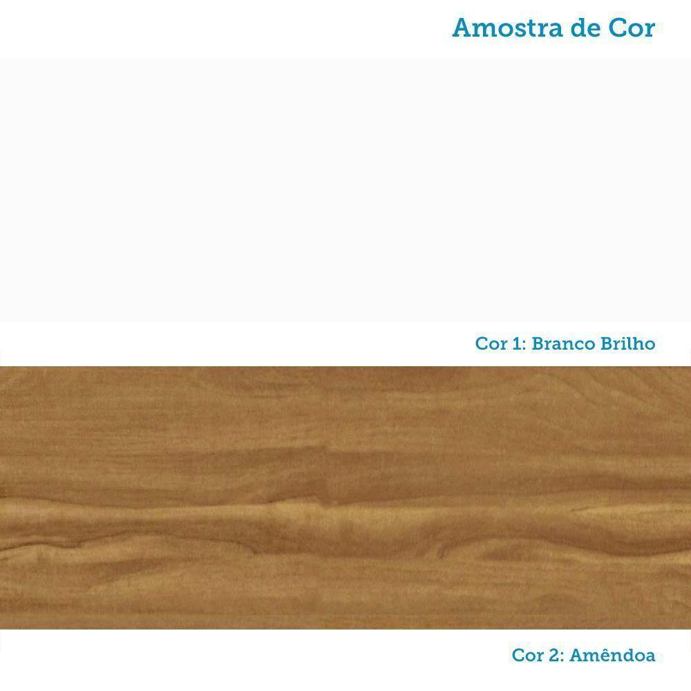 Cômoda Infantil Júnior New 1 Porta E 4 Gavetas Branco Brilho/amêndoa - Móveis Peroba - 6