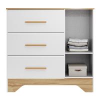 Cômoda Infantil Popy Retrô Plus 1 Porta E 3 Gavetas Branco Brilho/amêndoa - Móveis Peroba - 3