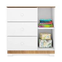 Cômoda Infantil Duda 1 Porta E 3 Gavetas Branco/carvalho - Phoenix Baby - 3