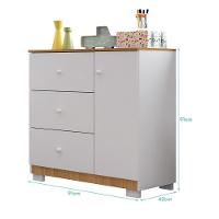 Cômoda Infantil Duda 1 Porta E 3 Gavetas Branco/carvalho - Phoenix Baby - 4