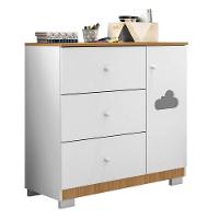 Cômoda Infantil Ane 1 Porta E 3 Gavetas Branco/carvalho - Phoenix Baby - 2