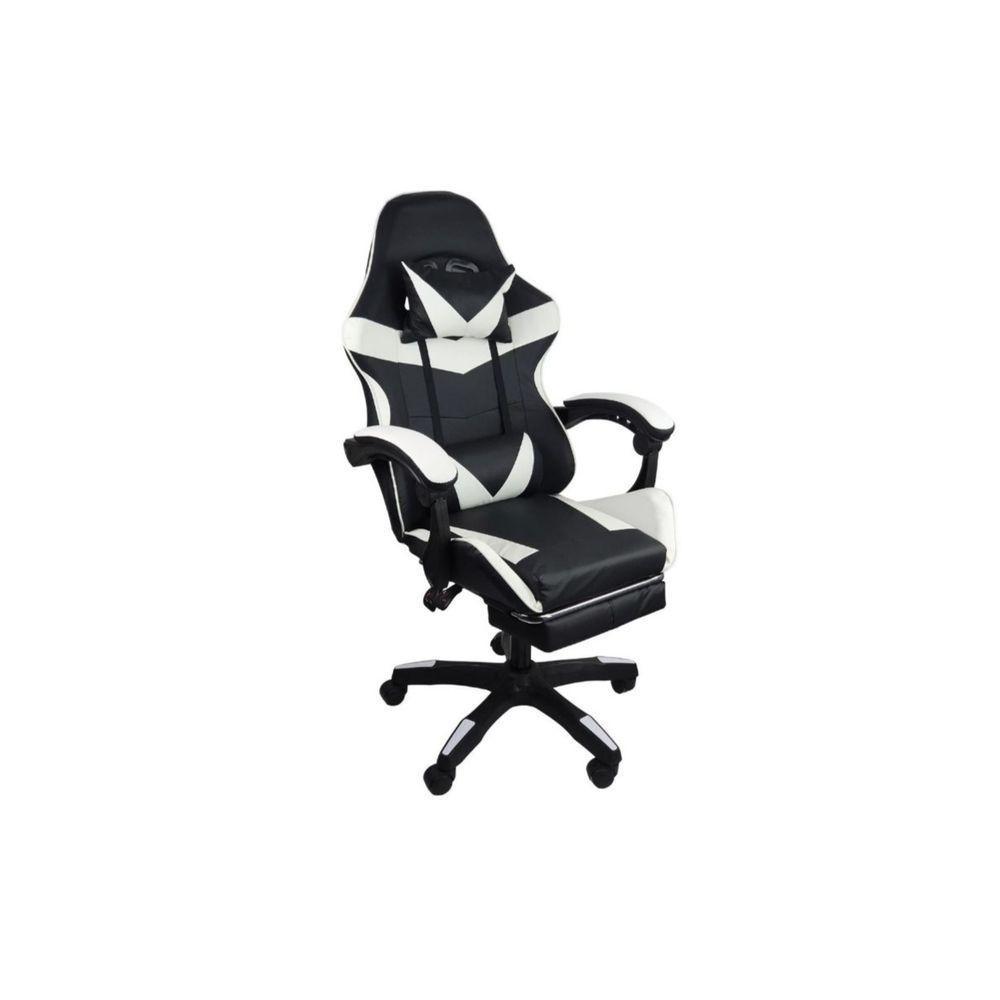 Cadeira Gamer Stillus Ergonômica Com Apoio Para Os Pés - Preto E Branco - 1