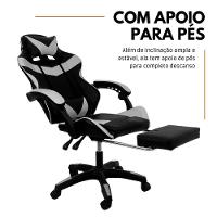 Cadeira Gamer Stillus Ergonômica Com Apoio Para Os Pés - Preto E Branco - 2