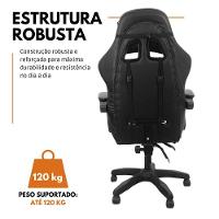Cadeira Gamer Stillus Ergonômica Com Apoio Para Os Pés - Preto E Branco - 7