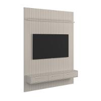 Conj. Painel Oslo Frisado C/ Prateleira - Off White + Bancada Bali 1.9 3 Gaveteiros - Off White - 2