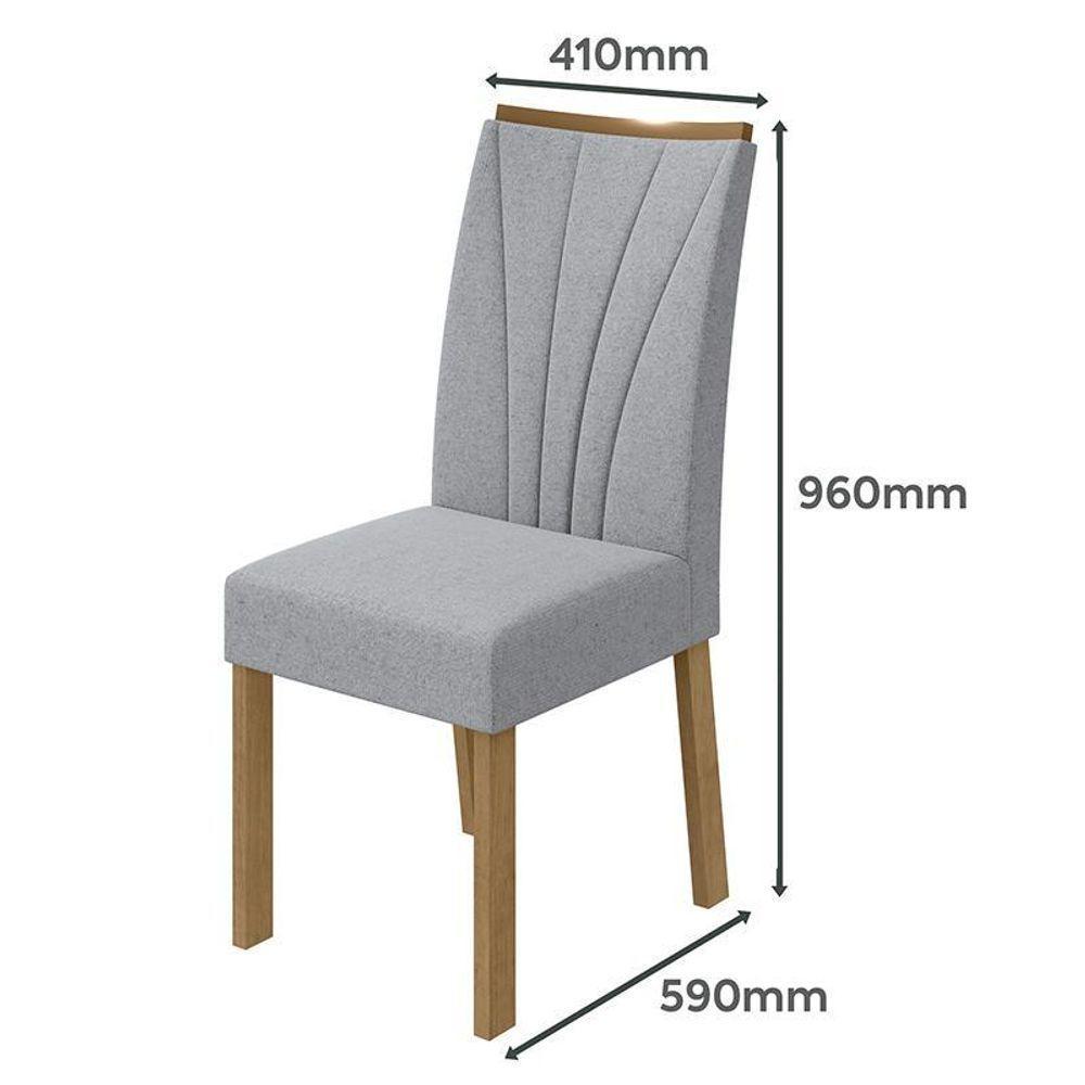 Conjunto 2 Cadeiras Apogeu Amêndoa/linho Cinza Claro - Móveis Lopas - 5