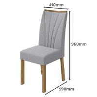 Conjunto 2 Cadeiras Apogeu Amêndoa/linho Cinza Claro - Móveis Lopas - 5