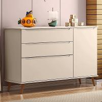 Cômoda Infantil Retrô Melinda 1 Porta E 3 Gavetas Off White - Phoenix Baby - 1