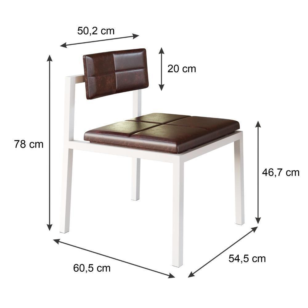 Cadeira Noah Encosto Anatômico Pés Brancos. Courino Café Courino Café - 3