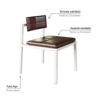 Cadeira Noah Encosto Anatômico Pés Brancos. Courino Café Courino Café - 7