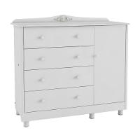 Cômoda Infantil Elô New 1 Porta E 4 Gavetas Branco Brilho - Móveis Peroba - 2