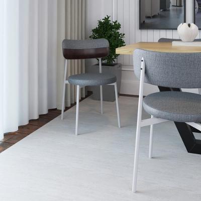 Cadeira Kyta Fixa Com 4 Pés 50x44,7x83,8 Cm Pés Brancos Corriente Cinza/Courino Café