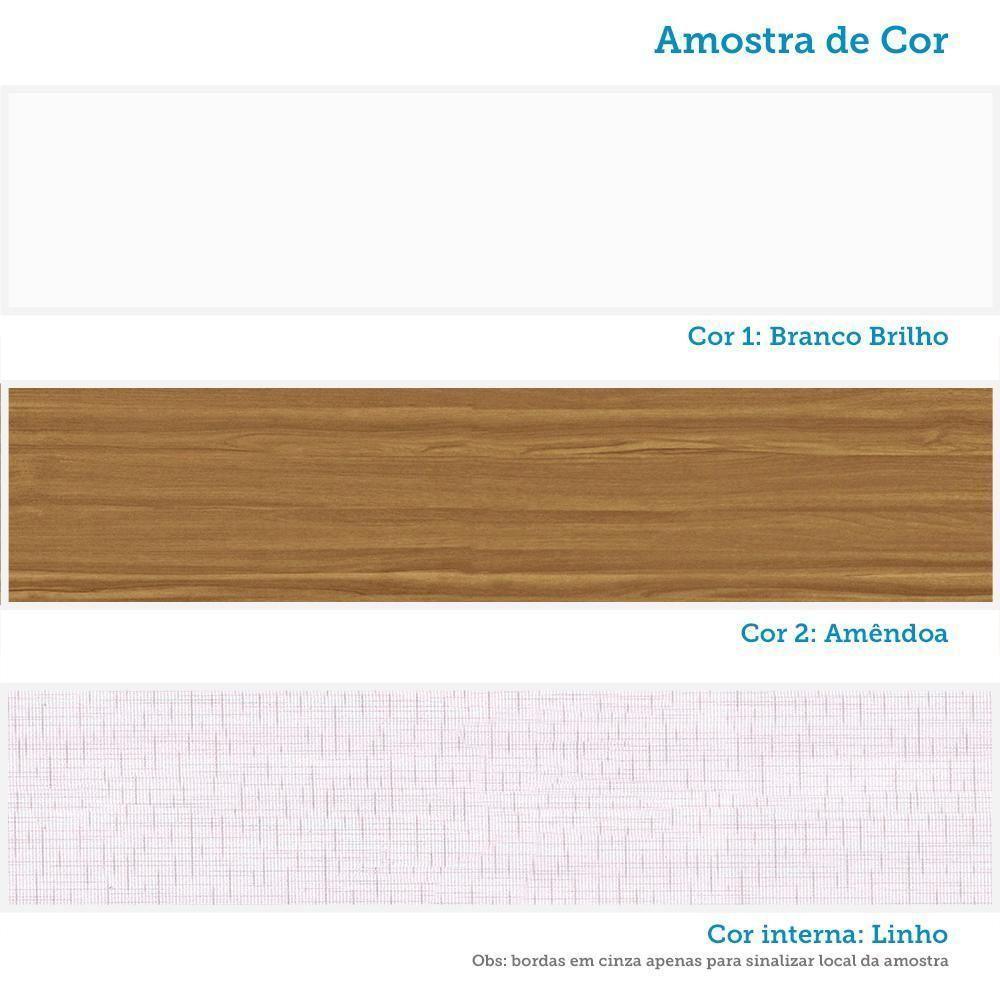 Guarda Roupa Infantil Popy Retrô Plus 3 Portas E 2 Gavetas Branco Brilho/amêndoa - Móveis Peroba - 6