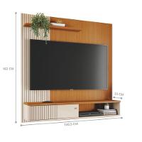 Conjunto Aurora Painel C/ Bancada Suspensa E Mesa De Centro Frizz Cinamomo/off-white - 5