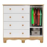 Cômoda Infantil Uli New 1 Porta E 4 Gavetas Branco Brilho/amêndoa - Móveis Peroba - 7