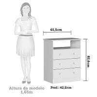 Cômoda Infantil Smim New 3 Gavetas Branco Brilho - Móveis Peroba