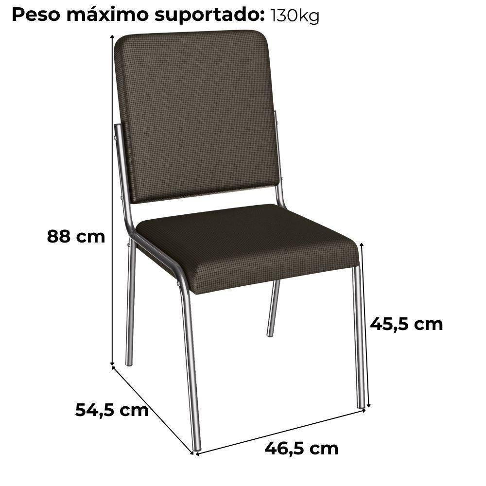 Kit 2 Cadeiras Cromada Sala Jantar 2C129CR Corino Kappesberg Marrom - 6