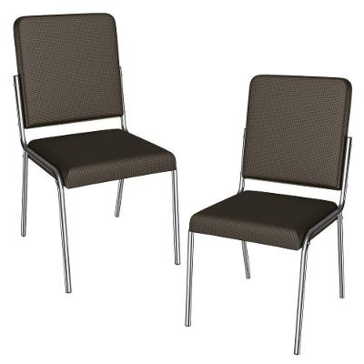 Kit 2 Cadeiras Cromada Sala Jantar 2C129CR Corino Kappesberg Marrom