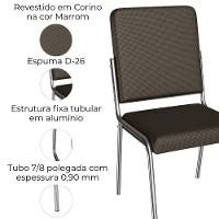 Kit 2 Cadeiras Cromada Sala Jantar 2C129CR Corino Kappesberg Marrom - 2
