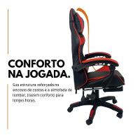 Kit 2 Cadeiras Gamer Stillus Ergonômica Com Apoio Para Os Pés - Vermelho - 5