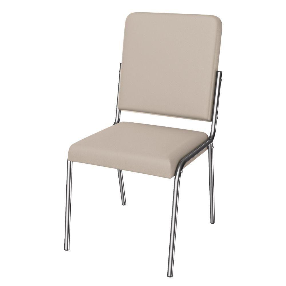 Kit 2 Cadeiras Cromada Sala Jantar 2C129CR Corino Kappesberg Nude - 5