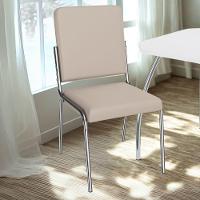 Kit 2 Cadeiras Cromada Sala Jantar 2C129CR Corino Kappesberg Nude - 2