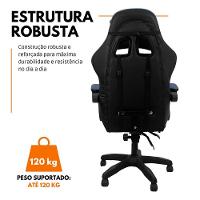 Kit 2 Cadeiras Gamer Stillus Ergonômica Com Apoio Para Os Pés - Azul - 7