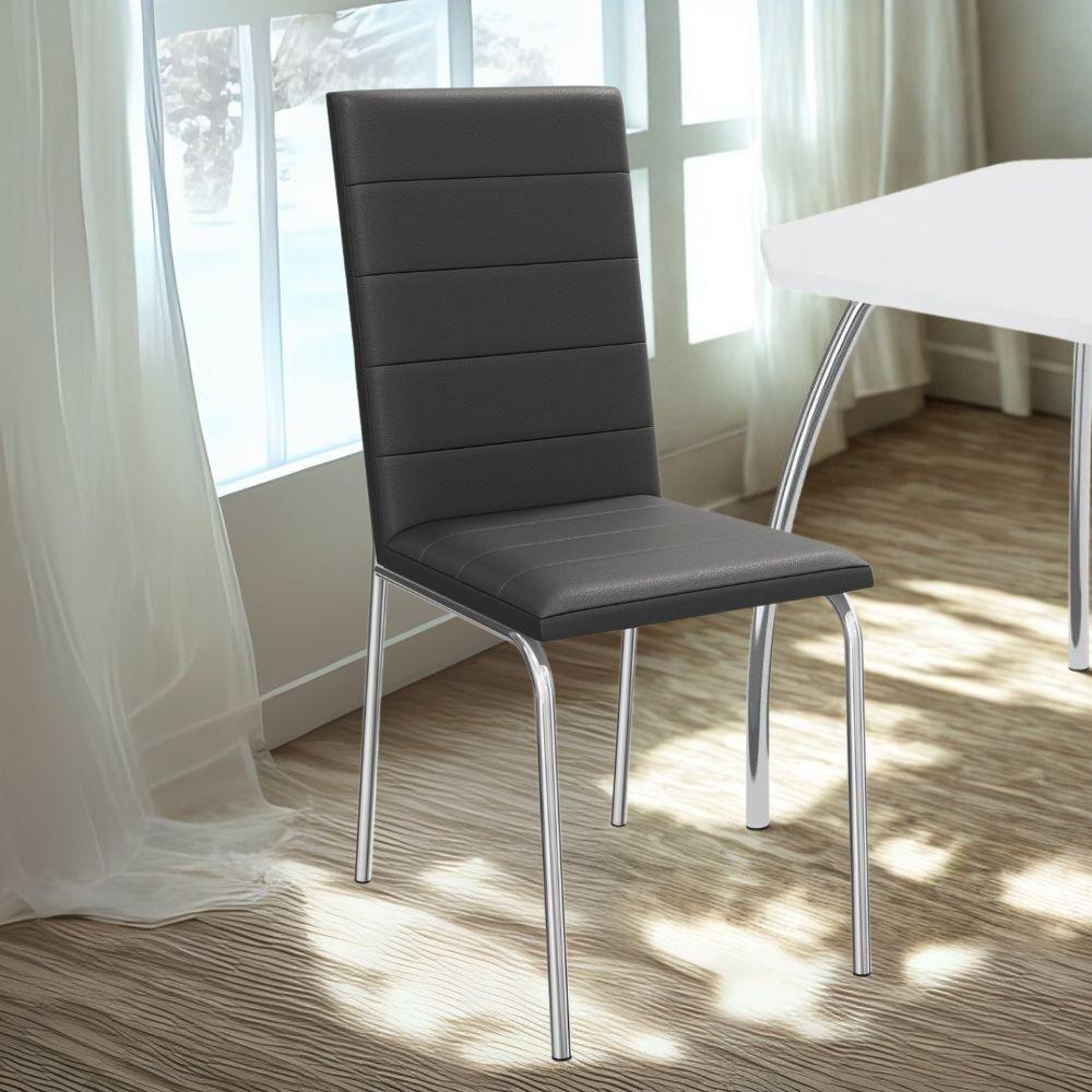 Kit 2 Cadeiras Cromada Sala Jantar 2C091CR Corino Kappesberg Marrom - 5