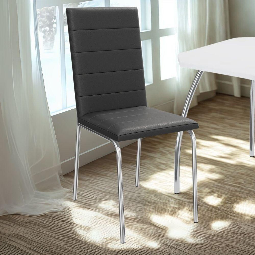 Kit 2 Cadeiras Cromada Sala Jantar 2C091CR Corino Kappesberg Marrom - 6