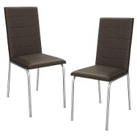 Kit 2 Cadeiras Cromada Sala Jantar 2C091CR Corino Kappesberg Marrom - 1