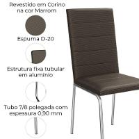 Kit 2 Cadeiras Cromada Sala Jantar 2C091CR Corino Kappesberg Marrom - 3