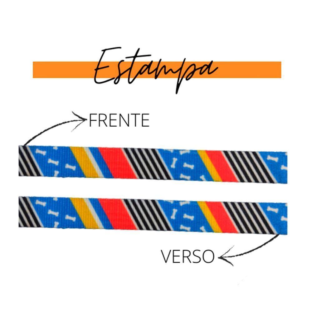 Peitoral Para Cães Osso Azul Ampla Pet Tamanho M - 2