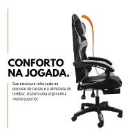 Kit 2 Cadeiras Gamer Stillus Ergonômica Com Apoio Para Os Pés - Preto E Branco
