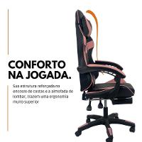 Kit 2 Cadeiras Gamer Stillus Ergonômica Com Apoio Para Os Pés - Rosa E Branco