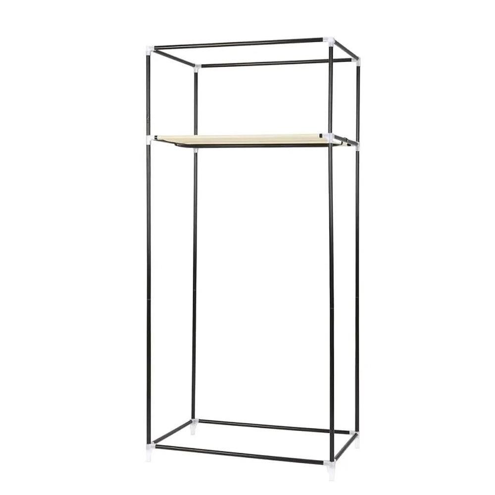 Guarda Roupa Cabideiro Portatil Arara Prateleira Cabideiro Armario Multifuncional Dobravel Praia Rosa - 7