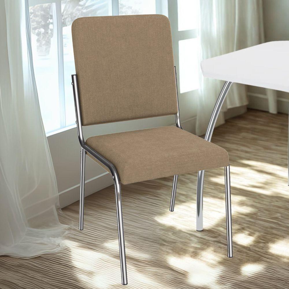 Kit 2 Cadeiras Cromada Sala Jantar 2C129CR Corino Kappesberg Capuccino - 2