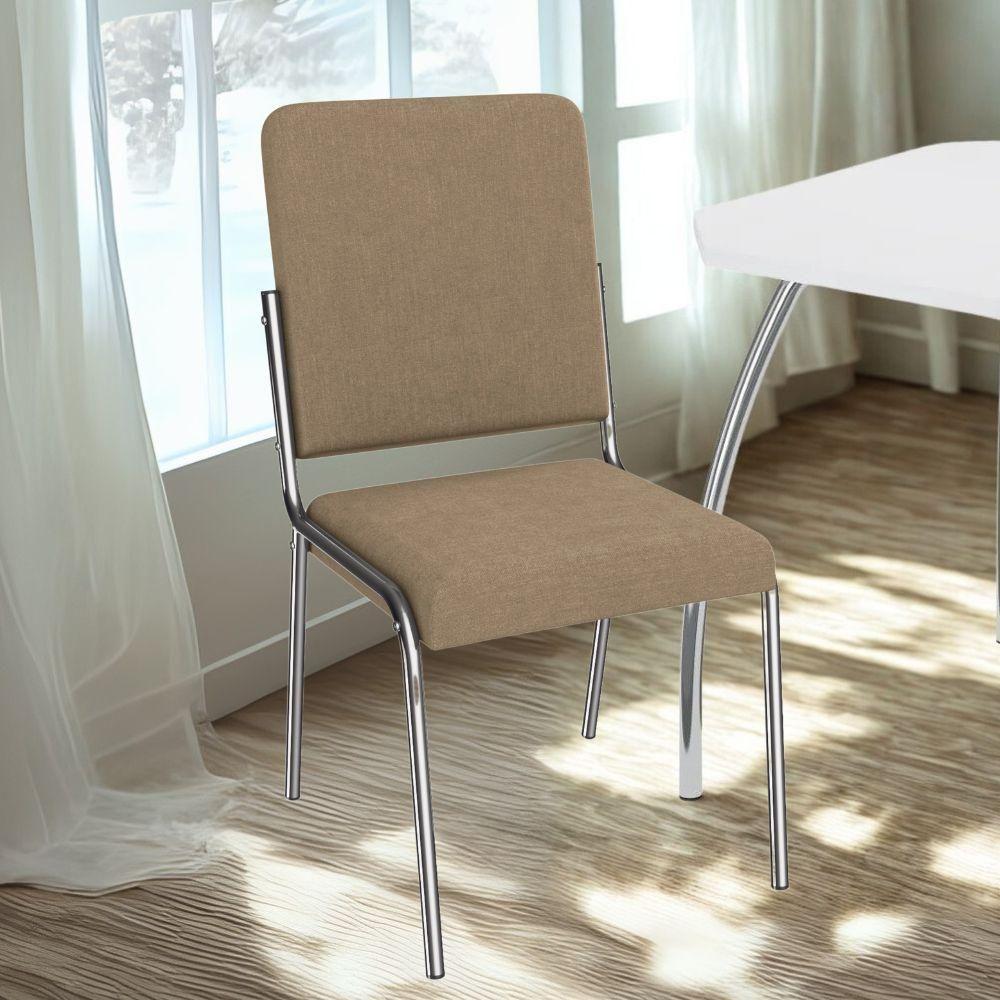 Kit 2 Cadeiras Cromada Sala Jantar 2C129CR Corino Kappesberg Capuccino - 6