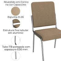 Kit 2 Cadeiras Cromada Sala Jantar 2C129CR Corino Kappesberg Capuccino