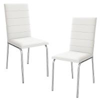 Kit 2 Cadeiras Cromada Sala Jantar 2C091CR Corino Kappesberg Branco - 1