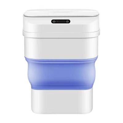 Cesto De Lixo Retratil Smart Lixeira Automatica Sensor Inteligente Para Praia Camping Viagem A Prova De Agua Azul