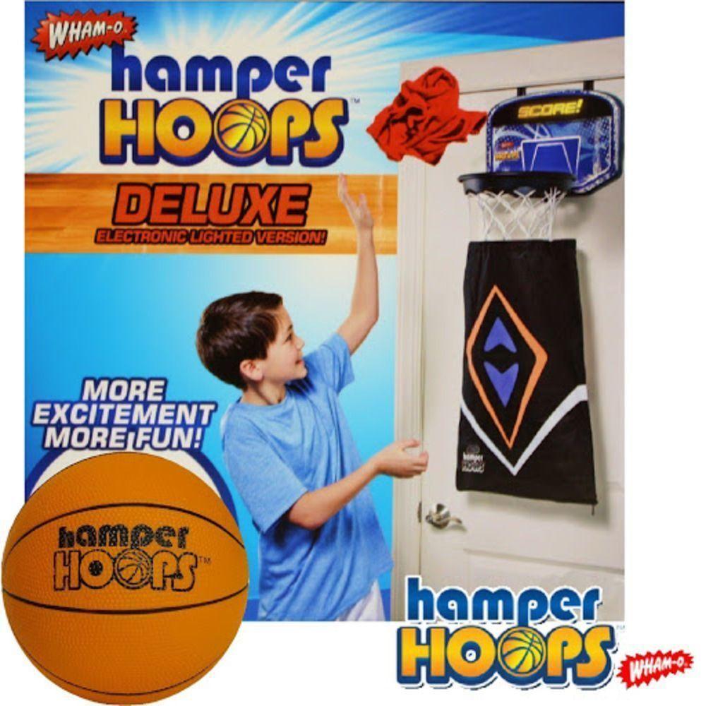 Cesto Roupa Suja De Porta Infantil Suspenso Tabela De Basquete Aro Arara 2 Em 1 Organizador Lavanderia Hamper Hoops - 3