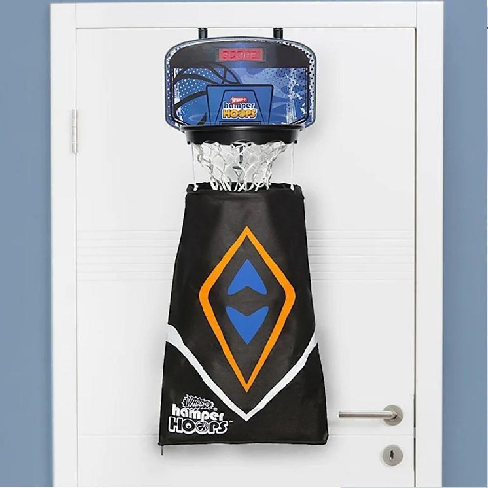 Cesto Roupa Suja De Porta Infantil Suspenso Tabela De Basquete Aro Arara 2 Em 1 Organizador Lavanderia Hamper Hoops - 6