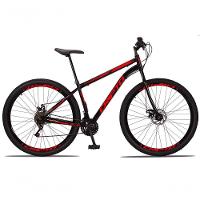 Bicicleta Aro 29 Aço Carbono 21v Cripto Freios A Disco Garfo - Preto/vermelho - 17 Preto/vermelho - 1