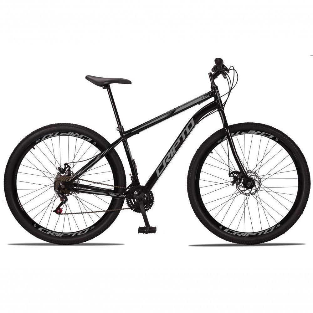 Bicicleta Aro 29 Aço Carbono 21v Cripto Freios A Disco Garfo - Preto/prata - 17 Preto/prata - 1