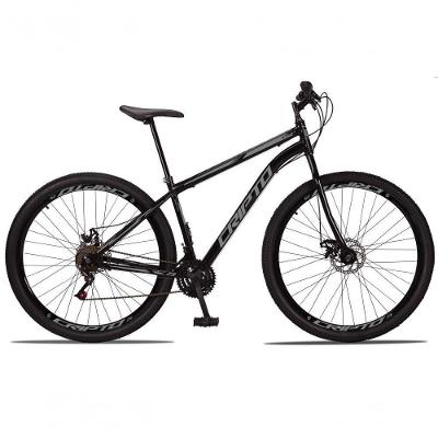 Bicicleta Aro 29 Aço Carbono 21v Cripto Freios A Disco Garfo - Preto/prata - 17 Preto/prata