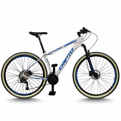 Bicicleta Aro 29 Cripto 24 Marchas Freio Disco E Suspensão Pneu Bege - Branco/azul - 15" Branco/azul