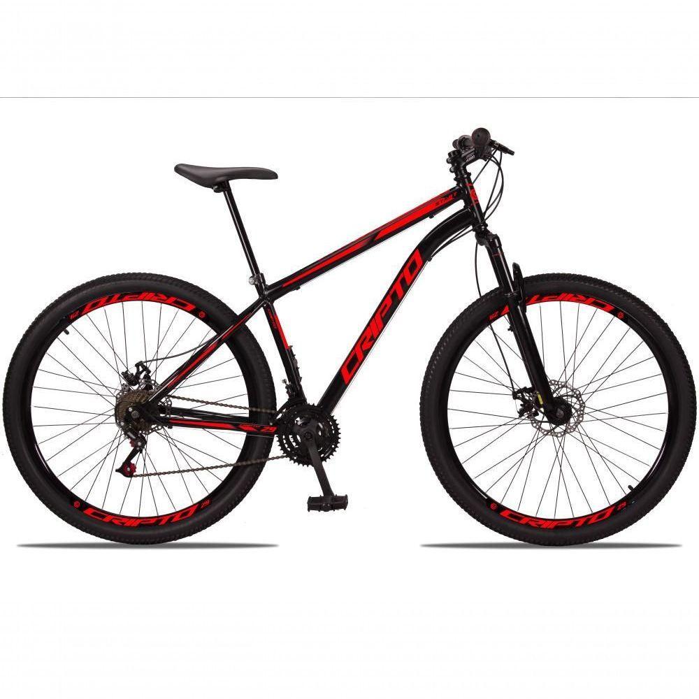 Bicicleta Aro 29 Aço Carbono 21v Cripto Freios A Disco - Preto/vermelho - 17 Preto/vermelho - 1