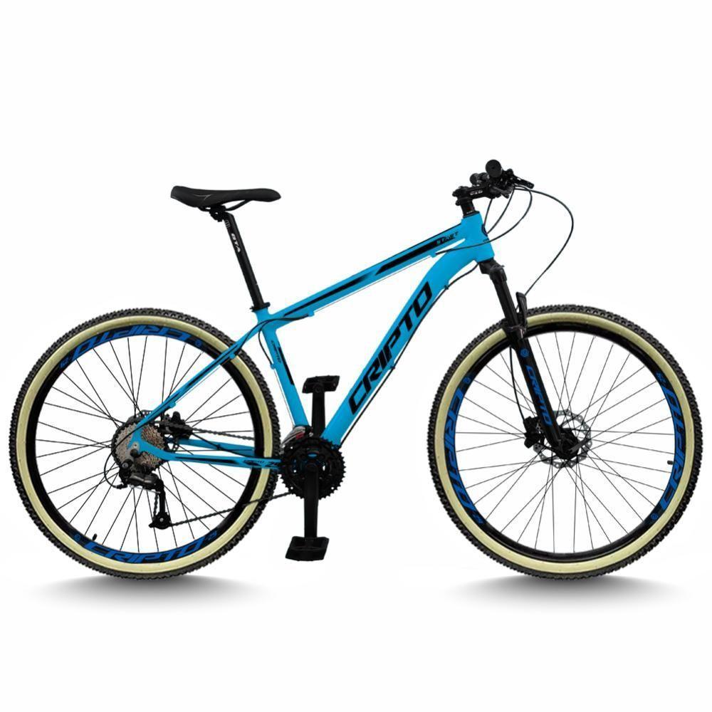 Bicicleta Aro 29 Cripto 24 Marchas Freios Disco E Suspensão Pneu Bege - Azul Pantone/preto - 17" Azul Pantone/preto - 1