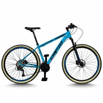Bicicleta Aro 29 Cripto 24 Marchas Freios Disco E Suspensão Pneu Bege - Azul Pantone/preto - 17" Azul Pantone/preto